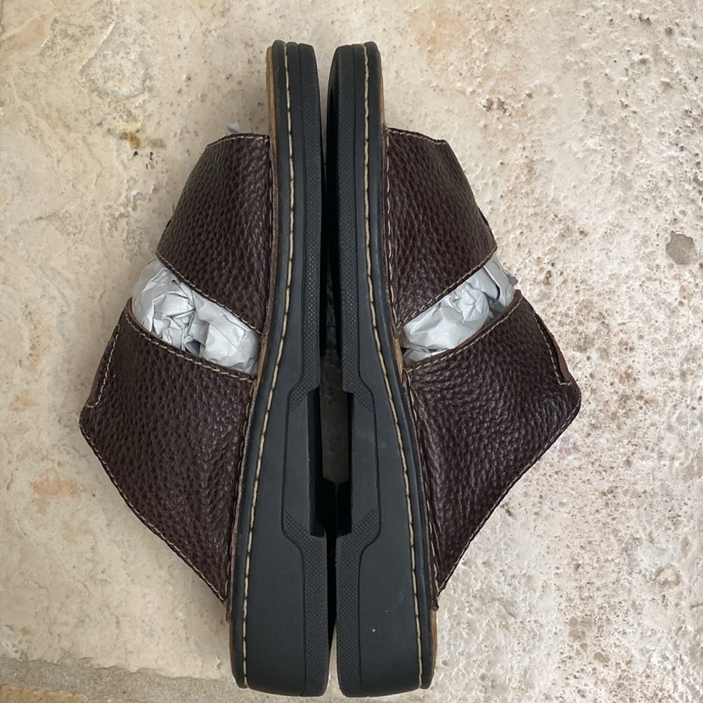 Cherokee Brown Slip On leather sandals chunky comfortable durable 9 fit like 8 - Picture 5 of 7